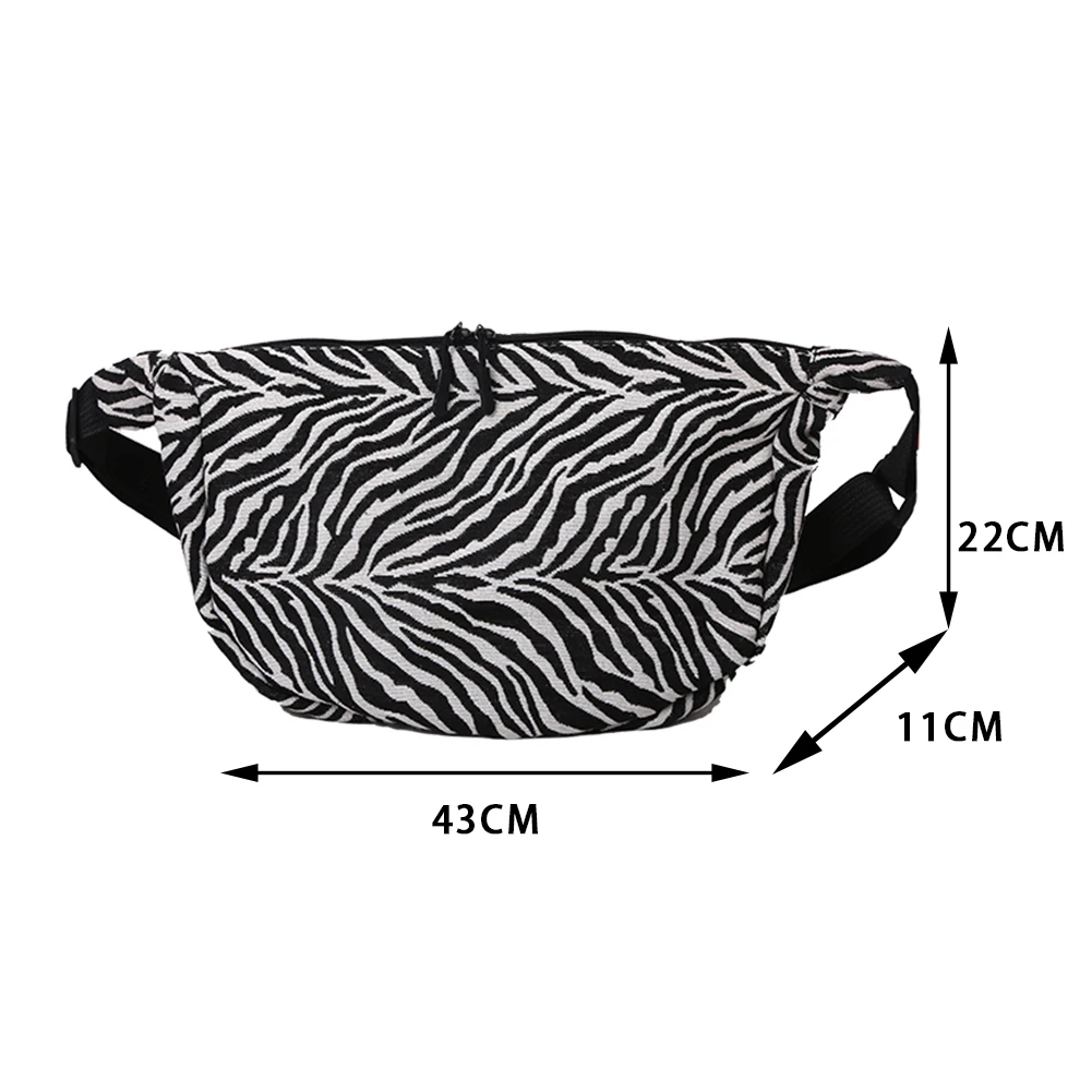 

Fashion Zebra Pattern Shoulder Crossbody Bag Women Cotton Dumpling Messenger Handbags Portable Large Capacity Shopping Satchel