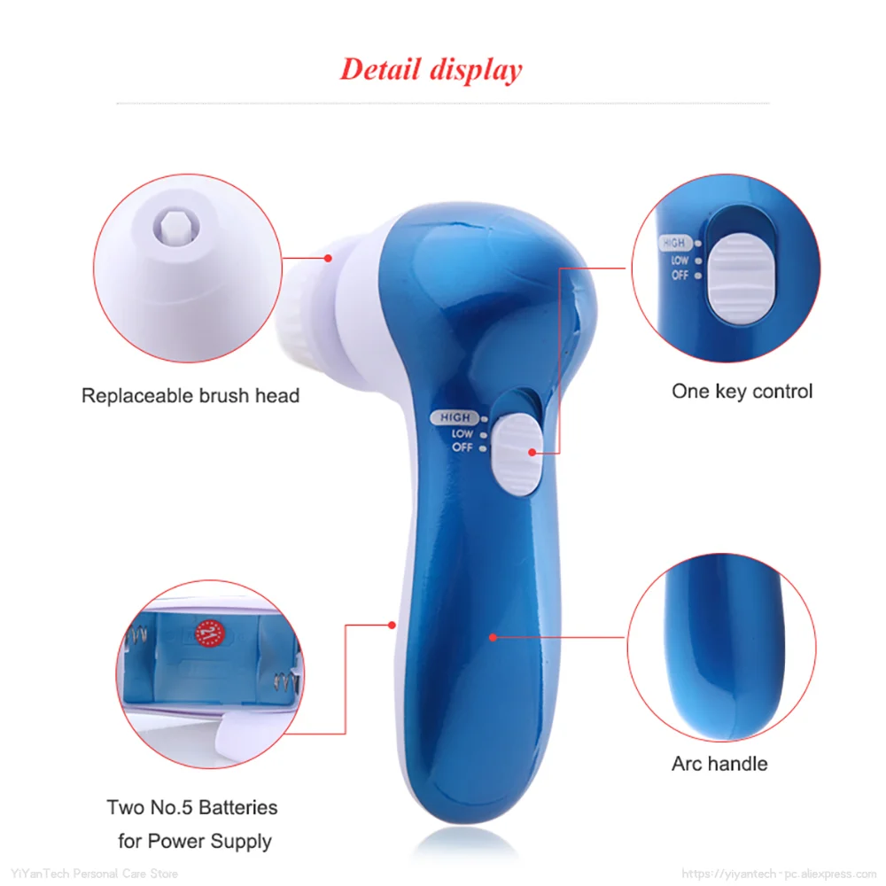 

AE-8783A 11-in-1 Ultrasonic Electric Facial Cleansing Brush Sonic Clear Scrubber Cleanser Massager for Skin Care Peeling Device