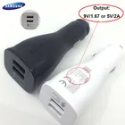 Автомобильное зарядное устройство Samsung с двумя USB-портами, адаптер для быстрой зарядки MicroType C, кабель для быстрой передачи данных для Galaxy s10 s9 s8 Plus s10 + Note 10 Plus A50