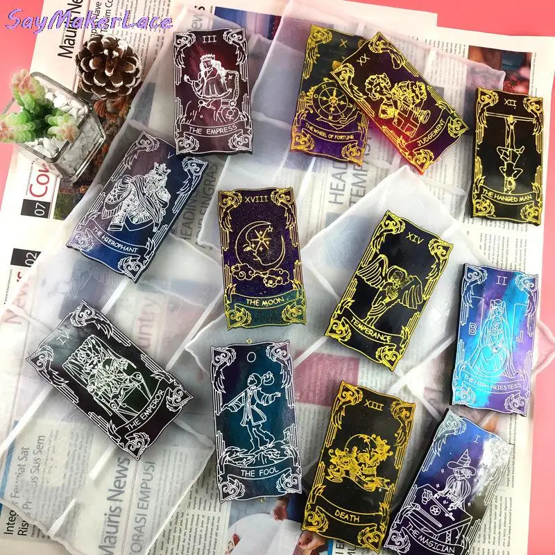

Tarots Card Resin Mold Silicone Mold Casting Epoxy Molds DIY Hand Made Personalized Tarots Card Games Jewelry molde mini Tools