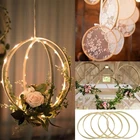 Бамбуковый цветочный обруч, венок, макраме, подвесной круглый цветочный венок, кольцо сделай сам для скандинавского домашнего свадебного декора