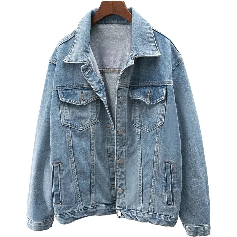 

Bf Wind Autumn And Winter Women Denim Jacket 2020 Vintage Harajuku Oversize Loose Female Jeans Coat Solid Slim Chaquetas B261