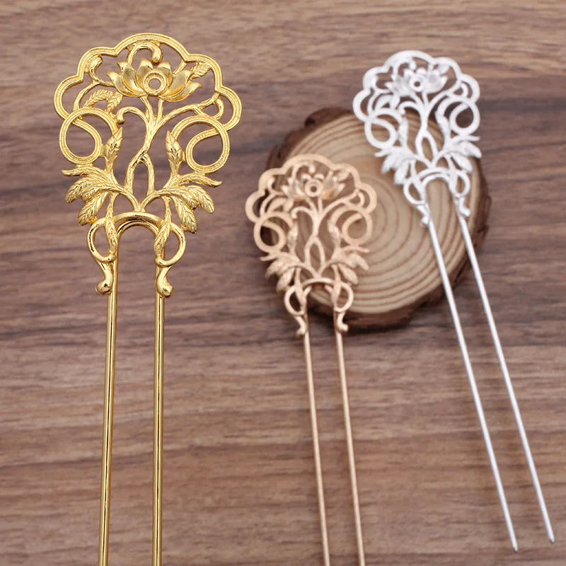 3 шт./лот 40*57 мм Цветочные тиары китайские заколки для волос Свадебные Вилки