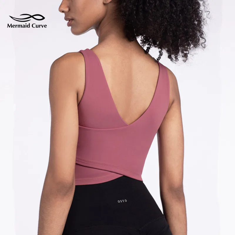 2020 летний женский жилет для йоги с перекрестной перекрывающейся спинкой