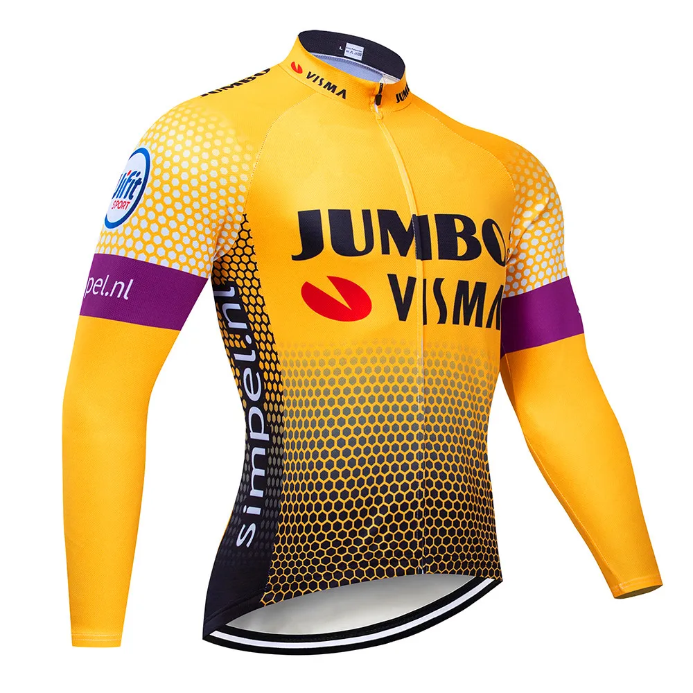 Long top Lotto Pro team Велоспорт Джерси быстросохнущие с длинным рукавом Майки и велошорты комплекты одежды для велоспорта - Цвет: Long top