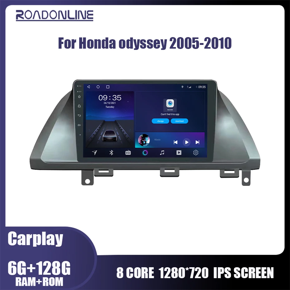 Автомобильный мультимедийный плеер Roadonline для Honda Odyssey 2005 2010 Android 10 Восьмиядерный 6G