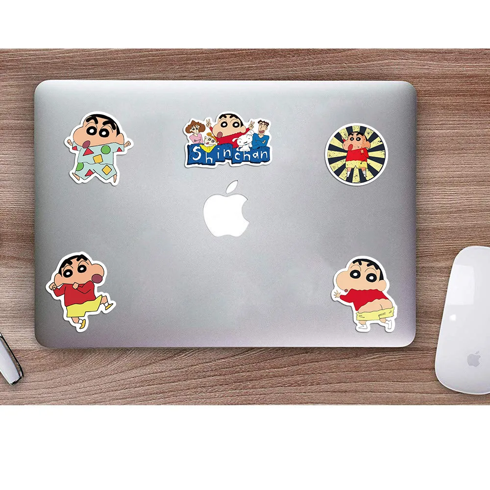 

50Pcs Japanese Cartoon Charac Crayon Shin-chan Funny Stickers For Laptop Phone Luggage Skateboard Car Waterproof Graffiti Decals
