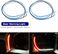 universal car door opening warning led lights welcome signal lamp decor strips anti rear end collision 2835 chips accessories