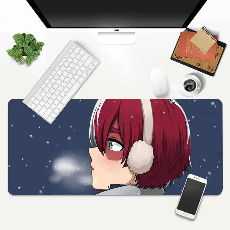 

Shoto Todoroki Gaming Player desk laptop Rubber Mouse Mat Animation XL Large Gamer Keyboard PC Desk Mat Takuo Tablet Mousepads