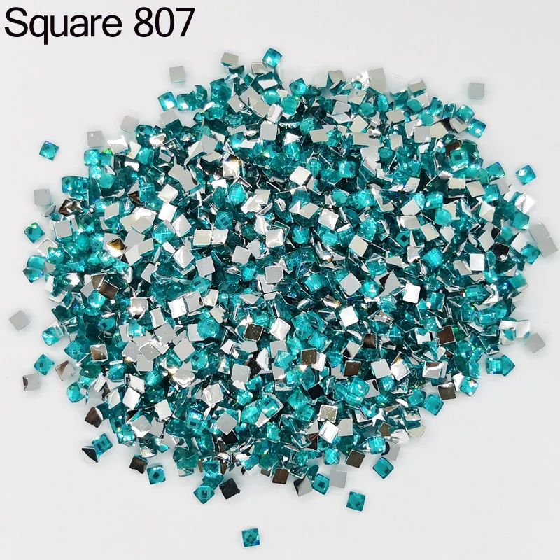 

New Arrival Resin Shiny Crystal Stones Colorful Square Crystal Drills Diamond Painting Embroidery Rhinestone Mosaic Gift