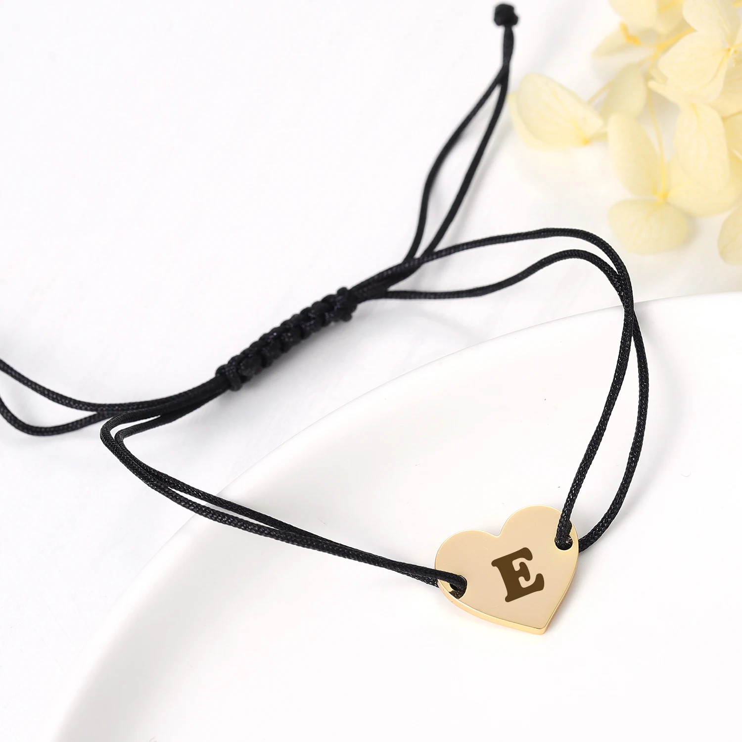 

Custom Handmade Braided Bracelet For Couples Personalized Initial Letter Bracelet Adjustable Couple Promise Bracelet Jewelry Gif