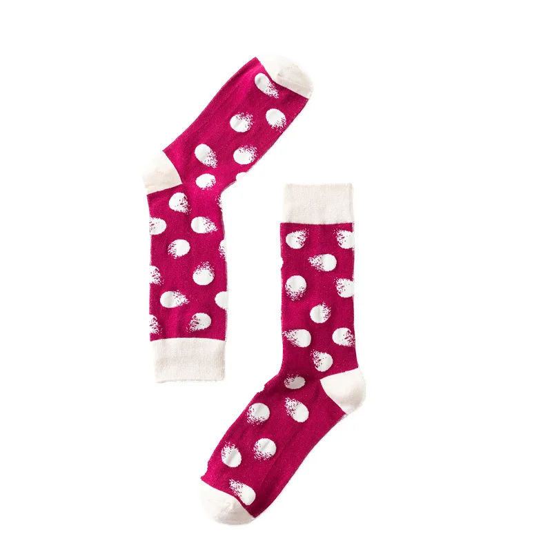 

New Brand Quality Mens Socks 5 Pairs Plaid Diamond Cherry Socks Men Combed Cotton Calcetines Hombre