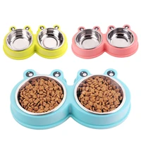 stainless steel pet bowl food water double bowl feeding supplies drinking eating feeder dog bowl pet bowl accessories