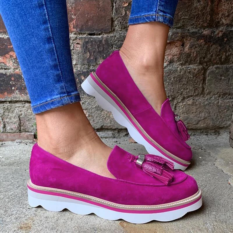 

New Fashion Leather Women Flats Shoes Female Casual Flat Loafers 5 Color Women's Shoes