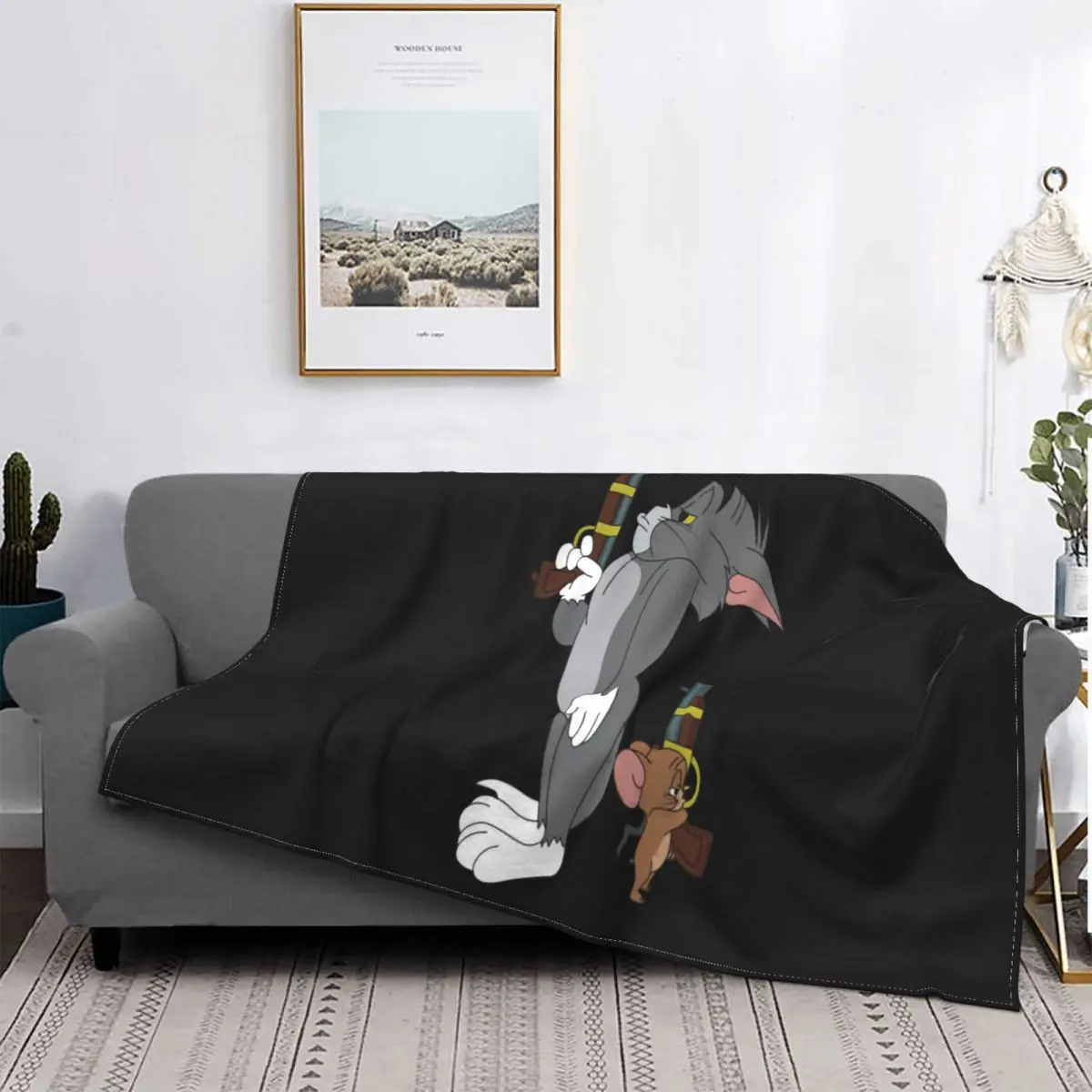 

Tom N Jerry-Manta Vestido colcha para cama, Manta a cuadros para Baby