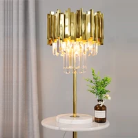 black golden led postmodern stainless steel crystal marble table light table lamp desk lamp led desk lamp for bedroom office