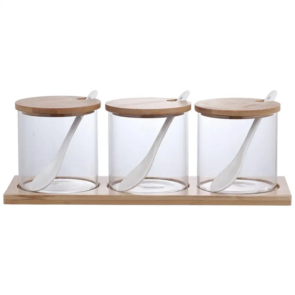 3 шт./компл. прозрачный Стекло специи стеллажи для выставки товаров маленькая