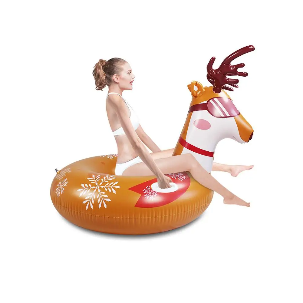 2 в 1 Лось надувные лыжи круг снега трубка с ручкой снег Зимние сани трубки для