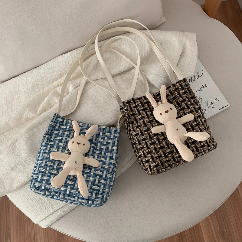 

Women Cute Shoulder Bag Simple Canvas Handbag Tote Large Capacity woven Shopping Bag Cute Book Bags For Girls fashion popular