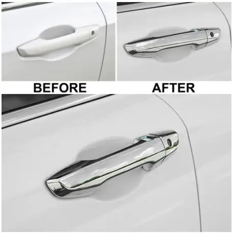 For Honda CR-V CRV 5th Gen 2017-2019 Chrome Outer Door Handle Cover Catch Cap Smart Key Hole Trim Covers Molding Overlay Garnish |