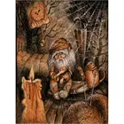 Алмазная 5D Вышивка сделай сам, мультяшный карлик и свеча, полноразмернаякруглая алмазная живопись, вышивка крестиком, кристальная картина на стену, подарок