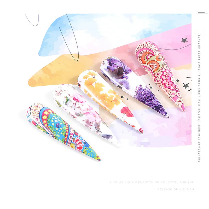 

10pcs/box Hot Sale Nail Ornament Nail Decal and Stickers Starry Sky Paper Art Manicure Radiation Metal Transfer Stickers T1605