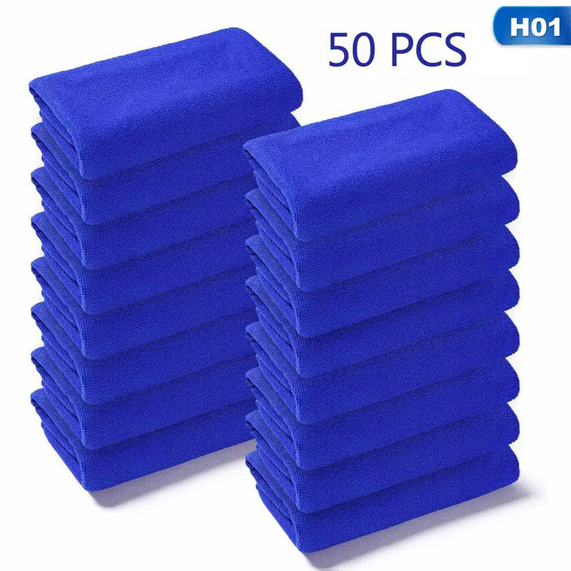 

50 pieces of microfiber car cleaning towels, car and motorcycle glass washing household cleaning towels, suitable for car family
