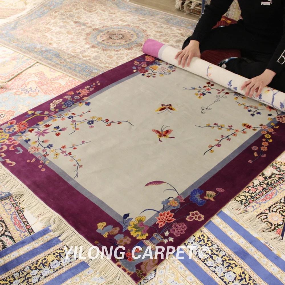 YILONG 4 'x 6' ручной работы китайский художественный Декор шелковый ковер богатый