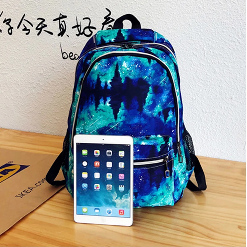 Многоцветный рюкзак Звездная Вселенная космическая Печать Рюкзаки для