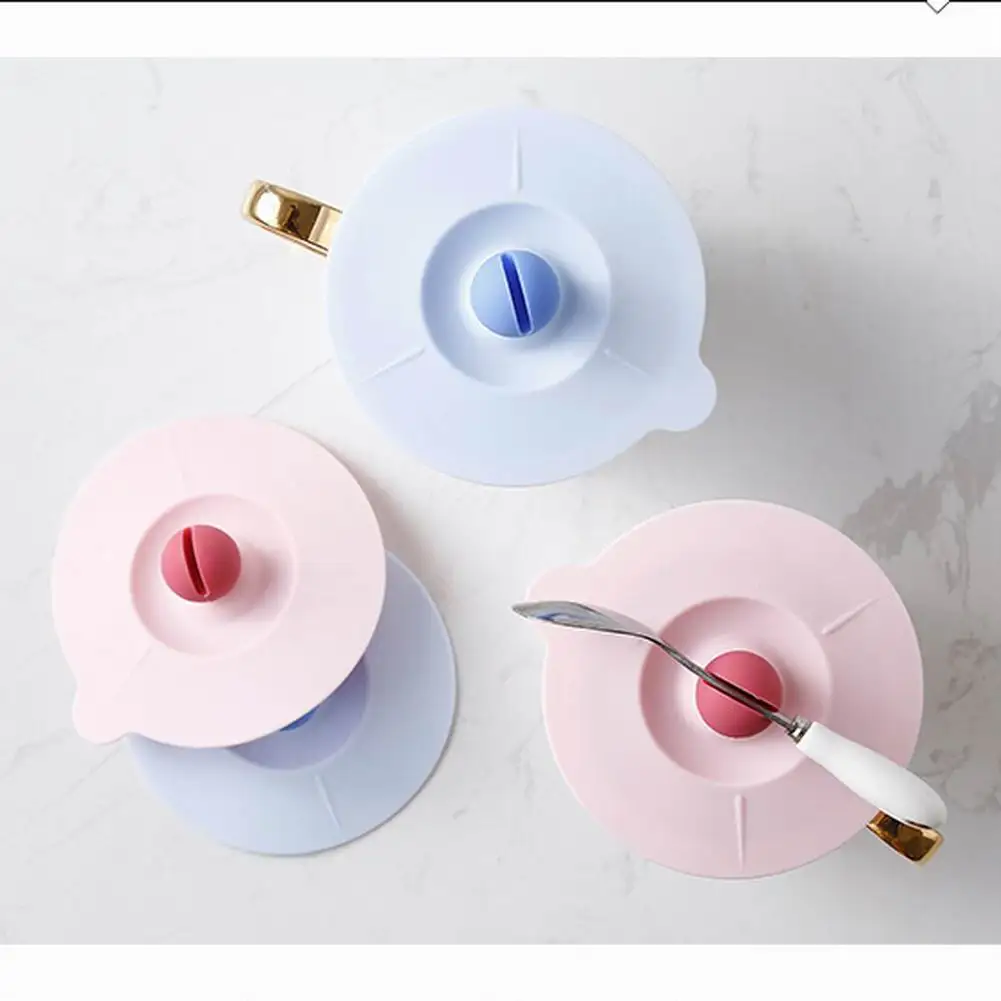 

Fresh 6 Colors Beauty Cat Ear Style Silicone Leakproof Coffee Mug Airtight Sealed Cup Cover Seals For Glass Mugs Kitchen Tools