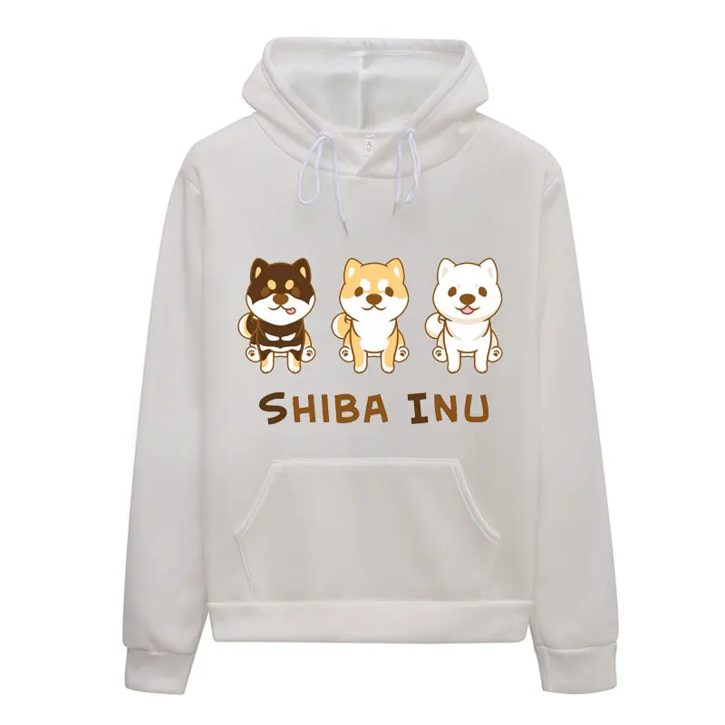 Женский пуловер с принтом Шиба ину повседневный Свободный в японском стиле зима