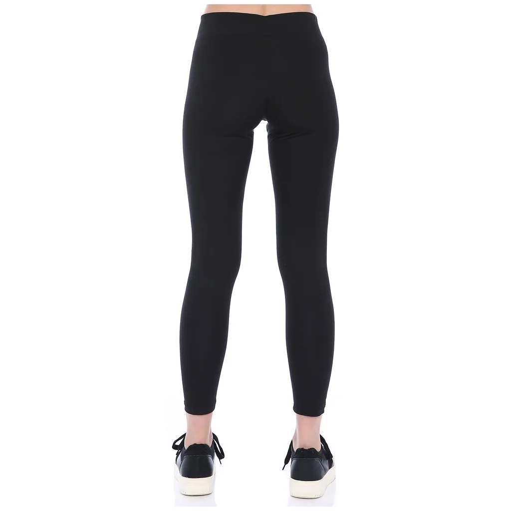Black Casual Basic Leggings