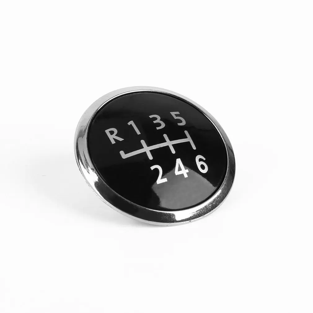 6 скоростей Серебряная ручка переключения передач крышка эмблема кепка со