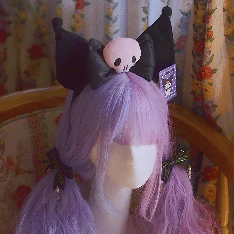 Kuromi StellaLou Kawaii Lovely Plush Girl Heart My Melody Hairpin Hair Band for Washing Face Children's Gifts |