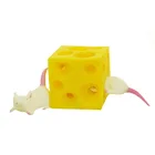 Игрушка-антистресс для креативных стрейчевых мышей и сыра, 2 мягких фигурки и блоки для сыра