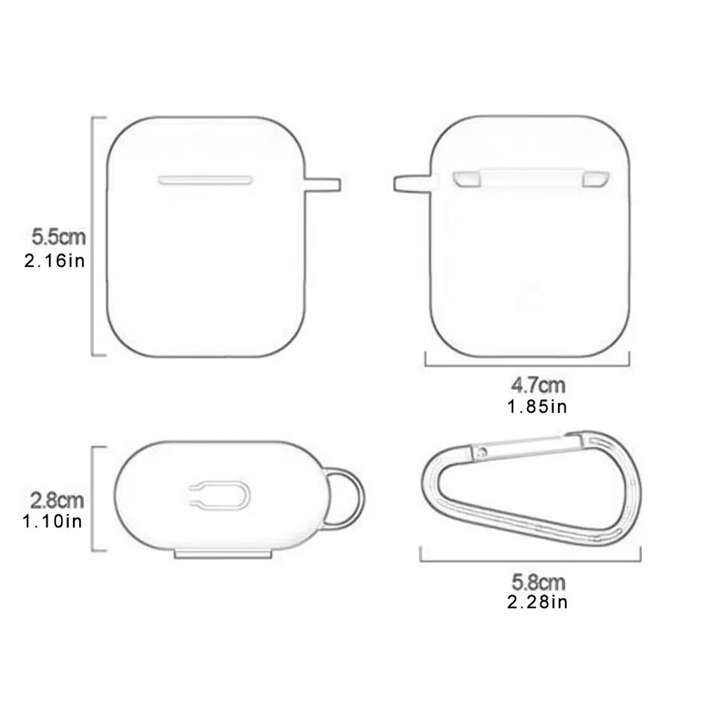 

Mini Soft Silicone Case Airpods Shockproof Cover for Air Pods Protector Case for Apple Plastic Boxes 5.6*4.7*2.8cm Dpower