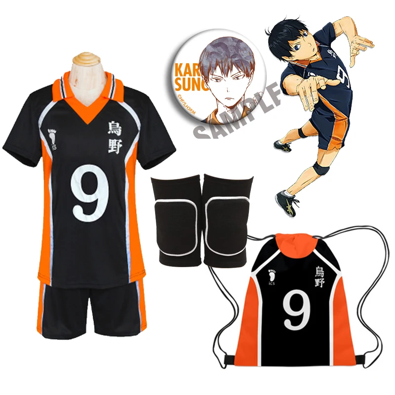 

Anime Haikyuu Cosplay Hinata Shyouyou Volleyball 9-Styles High-School Club Sportswear Jerseys Uniform/Badges/Backpack/Kneepad