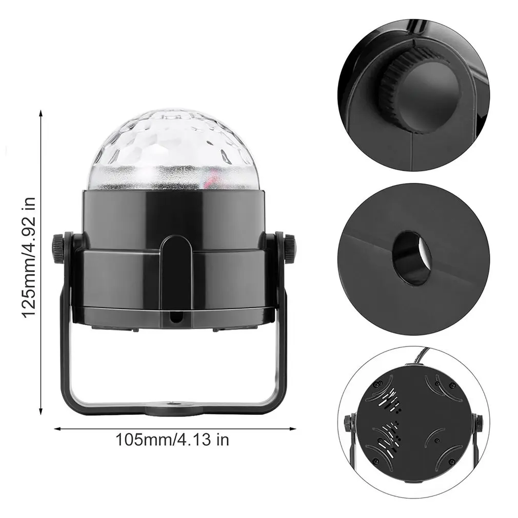 

Colorful Sound Activated Disco Ball LED Stage Lights RGB Laser Projector Light Lamp With Remote Control Christmas Party Supplies