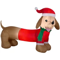 4ft dachshund weiner dog air blown inflatable outdoor toys puppy dog christmas holiday yard lawn party decoration with led light