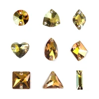 new sunshine gold sew on rhinestones shiny strass sew on rhinestone sewing stones jewelry buttons for diy garment clothes