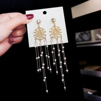 2020 new womens earrings fashion imitation pearl tassels drop earrings for women girl gifts bijoux party jewelry wholesale