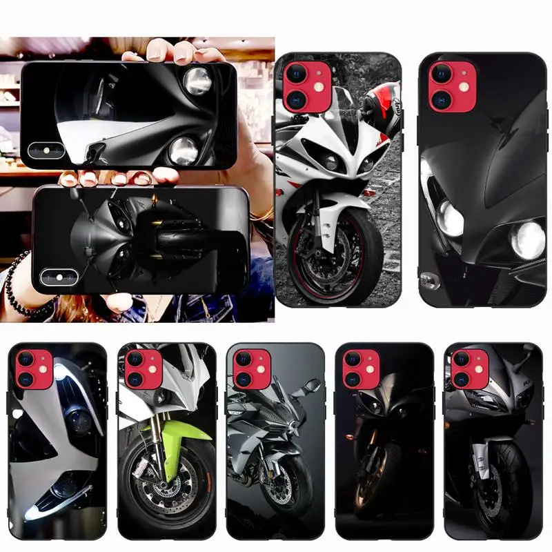 

YJZFDYRM Best Cool motorcycle Soft black Phone Case for iPhone 11 pro XS MAX 8 7 6 6S Plus X 5S SE 2020 XR case