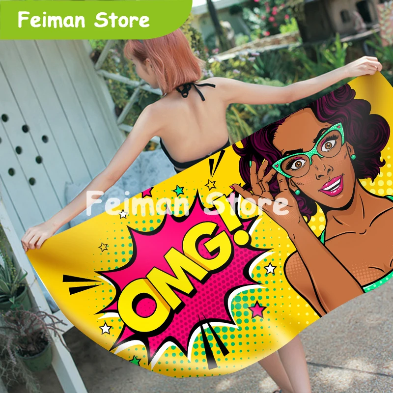 3D Печатный персонаж Экспрессия микрофибры прямоугольное пляжное полотенце для