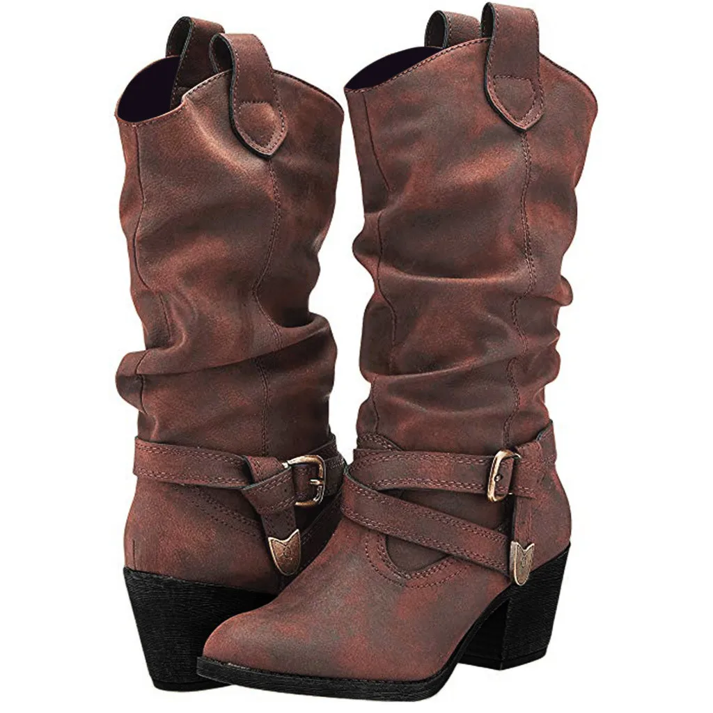 Женские кожаные осенне зимние сапоги до колена с перекрестными ремешками и