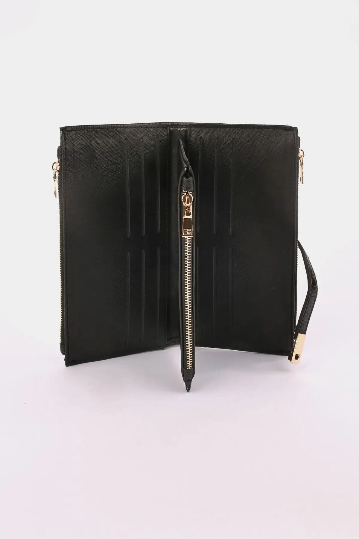 

Luxury Women's Black Gorgeous Textured Legend Model Large Wallet purse large capacity card holder wallet