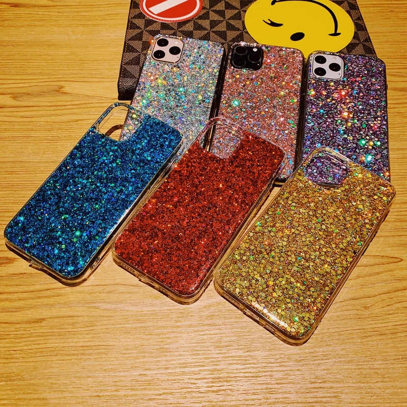 Блестящий Прозрачный мягкий силиконовый чехол из ТПУ для iPhone 6 6s 7 8 Plus 10 X XS XR 11 Pro