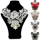 Цветочный кружевной воротник, Fabic вышитая аппликация, патч, Женская кружевная ткань, Пришивание, скрапбукинг, искусственный воротник, патчи