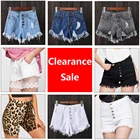 Женские винтажные джинсовые шорты, повседневные свободные джинсовые шорты с высокой талией, на пуговицах, в стиле ретро, лето