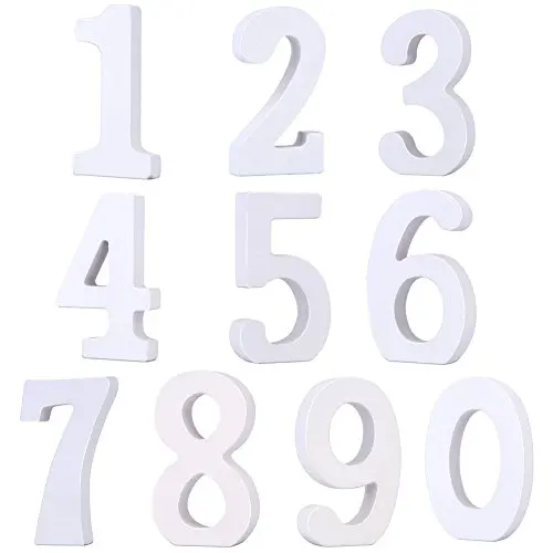 

Vintage Wooden Number Numbers 0-9 DIY Paint Decorations for Wedding Birthday Celebration Decoration