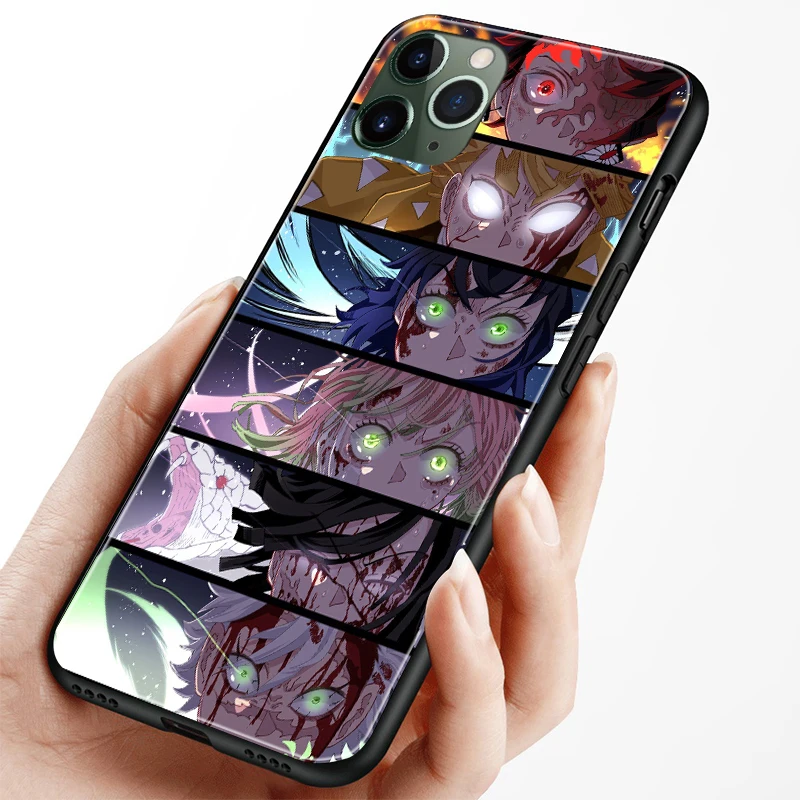 kimetsu no yaiba anime phone case cover shell for iphone 6s 7 8 plus x xr xs 11 pro max samsung s note 8 9 10 20 plus ultra free global shipping